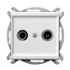 Розетка телевізійна без рамки Ospel Sonata біла