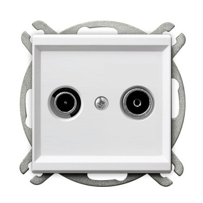 Розетка телевізійна без рамки Ospel Sonata біла