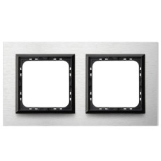 рамка 2-а горизонтальна Полірований алюміній Ospel Sonata