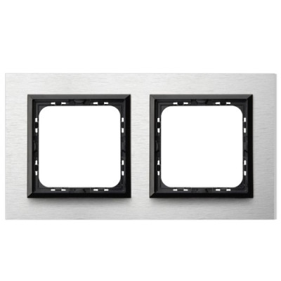 рамка 2-а горизонтальна Полірований алюміній Ospel Sonata