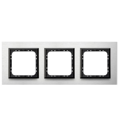 рамка 3-а горизонтальна Полірований алюміній Ospel Sonata