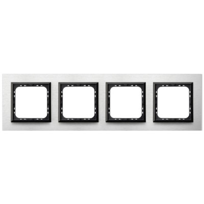 рамка 4-а горизонтальна Полірований алюміній Ospel Sonata
