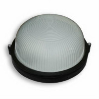 Світильник  60W коло, вологозахищений Чорний (метал/скло)