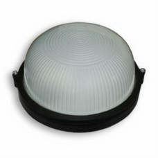 Світильник 100W коло, вологозахищений Чорний (метал/скло)