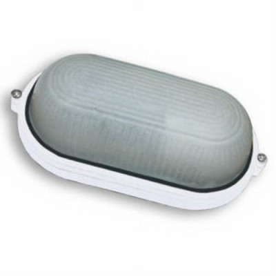 Світильник 100W овал, вологозахищений Білий (метал/скло)