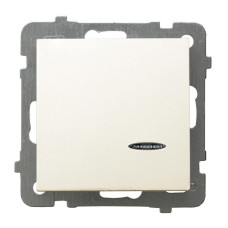 Вимикач одинарний з підсвіткою без рамки Ospel AS Крем