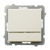 Вимикач одинарний з підсвіткою без рамки Ospel Sonata Крем