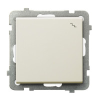 Вимикач одинарний прохідний без рамки Ospel Sonata Крем