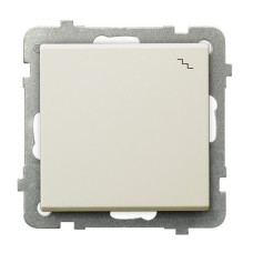 Вимикач одинарний прохідний без рамки Ospel Sonata Крем