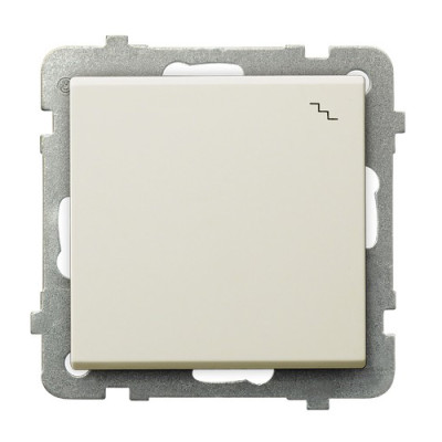 Вимикач одинарний прохідний без рамки Ospel Sonata Крем