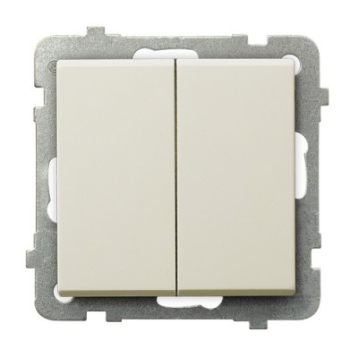 Вимикач подвійний без рамки Ospel Sonata Крем