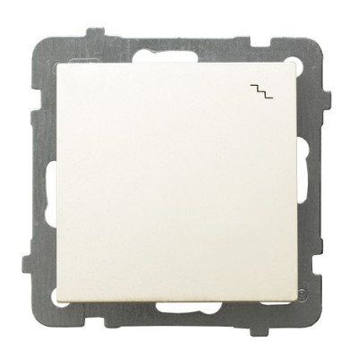 Вимикач одинарний прохідний без рамки Ospel AS Крем