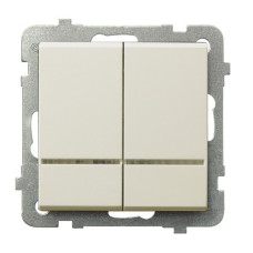 Вимикач подвійний з підсвіткою без рамки Ospel Sonata Крем