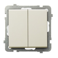 Вимикач подвійний прохідний без рамки Ospel Sonata Крем