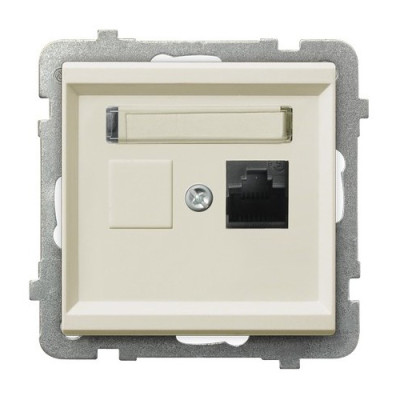 Розетка комп'ютерна без рамки Ospel Sonata крем