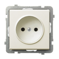 Розетка одинарна без рамки Ospel Sonata крем