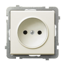 Розетка одинарна без рамки Ospel Sonata крем