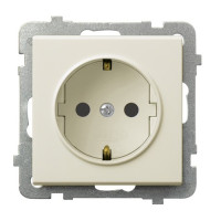 Розетка одинарна із заземленням без рамки Ospel Sonata крем