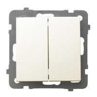 Вимикач подвійний без рамки Ospel AS Крем
