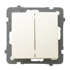 Вимикач подвійний без рамки Ospel AS Крем