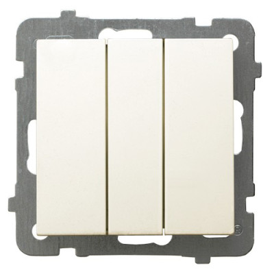 Вимикач потрійний без рамки Ospel AS Крем