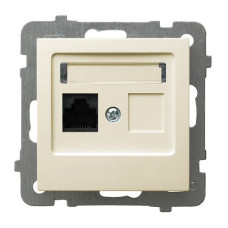 розетка комп'ютерна без рамки Ospel AS крем