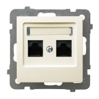 розетка комп'ютерна подвійна без рамки Ospel AS крем