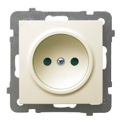 розетка одинарна без рамки Ospel AS крем