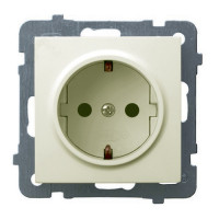 розетка одинарна із заземленням без рамки Ospel AS крем