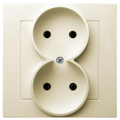розетка подвійна Ospel AS крем