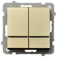 Вимикач 2-й з підсвіткою без рамки Ospel Sonata Золото