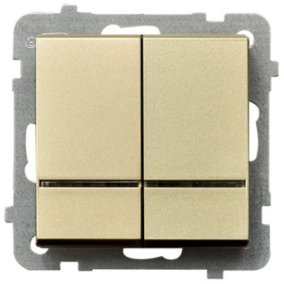 Вимикач 2-й з підсвіткою без рамки Ospel Sonata Золото