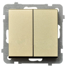 Вимикач 2-й прохідний без рамки Ospel Sonata Золото