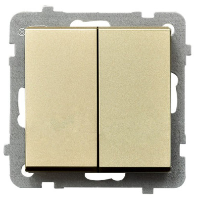 Вимикач 2-й прохідний без рамки Ospel Sonata Золото