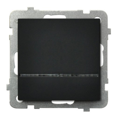 Вимикач 1-й з підсвіткою без рамки Ospel Sonata Чорний