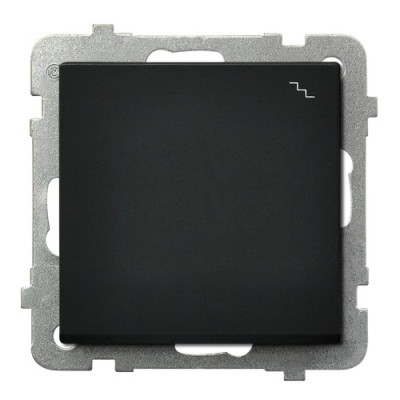 Вимикач 1-й прохідний без рамки Ospel Sonata Чорний