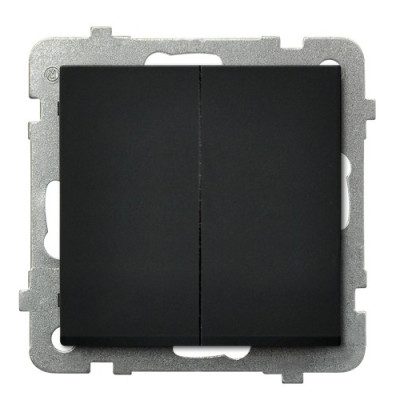 Вимикач 2-й без рамки Ospel Sonata Чорний