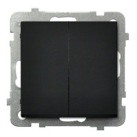 Вимикач 2-й прохідний без рамки Ospel Sonata Чорний