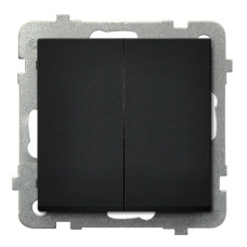 Вимикач 2-й прохідний без рамки Ospel Sonata Чорний