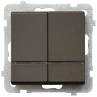 Вимикач 2-й з підсвіткою без рамки Ospel Sonata Шоколад