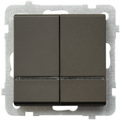 Вимикач 2-й з підсвіткою без рамки Ospel Sonata Шоколад