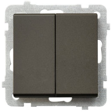 Вимикач 2-й прохідний без рамки Ospel Sonata Шоколад