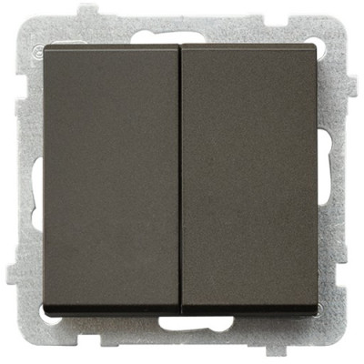 Вимикач 2-й прохідний без рамки Ospel Sonata Шоколад