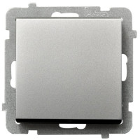 Вимикач 1-й без рамки Sonata Ospel Срібло матове
