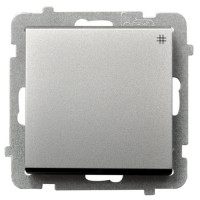 Вимикач 1-й реверсивний без рамки Sonata Ospel Срібло матове