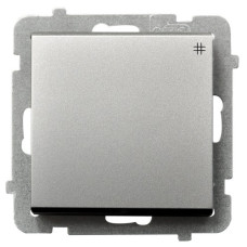 Вимикач 1-й реверсивний без рамки Sonata Ospel Срібло матове
