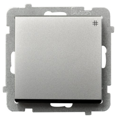 Вимикач 1-й реверсивний без рамки Sonata Ospel Срібло матове