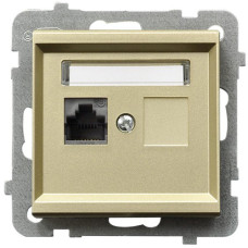 Розетка комп'ютерна без рамки Ospel Sonata Золото