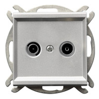 Розетка телевізійна без рамки Ospel Sonata Срібло матове