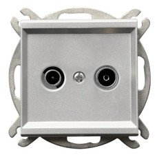 Розетка телевізійна без рамки Ospel Sonata Срібло матове